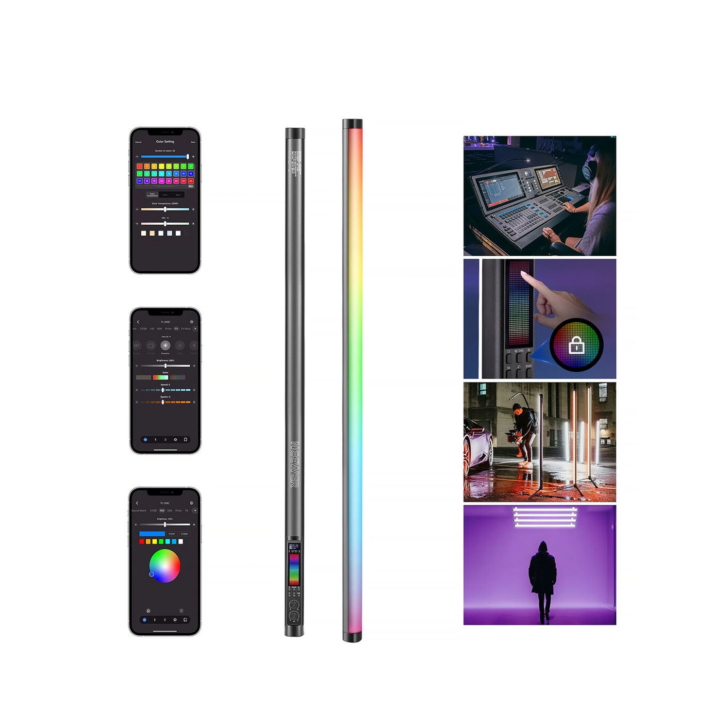Tubo de luz Neewer RGB de 120cm profesional - TL120C